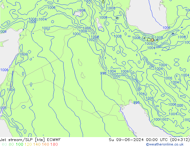 Jet stream/SLP ECMWF Ne 09.06.2024 00 UTC