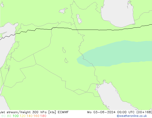 Jet stream/Height 300 hPa ECMWF Po 03.06.2024 00 UTC