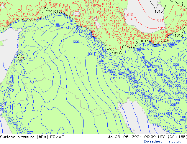 Luchtdruk (Grond) ECMWF ma 03.06.2024 00 UTC