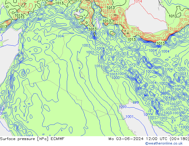 ciśnienie ECMWF pon. 03.06.2024 12 UTC