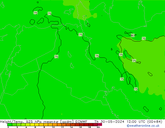 Géop./Temp. 925 hPa ECMWF jeu 30.05.2024 12 UTC