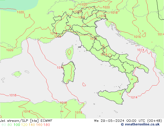 джет/приземное давление ECMWF ср 29.05.2024 00 UTC