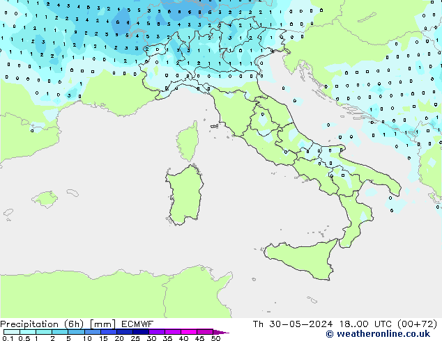 opad (6h) ECMWF czw. 30.05.2024 00 UTC