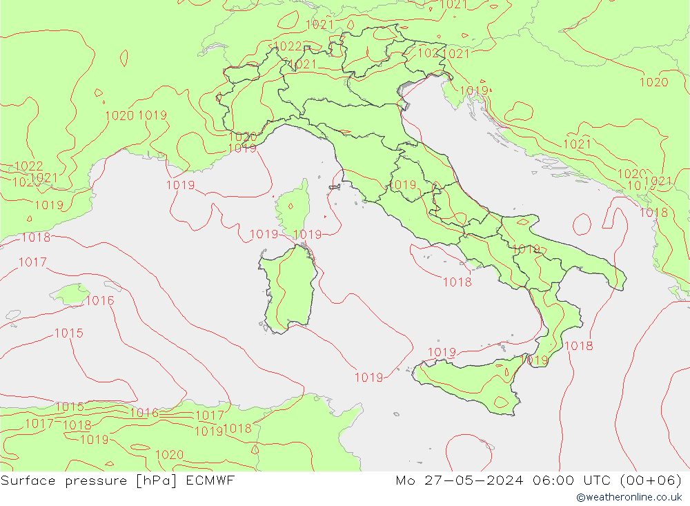 Surface pressure ECMWF Mo 27.05.2024 06 UTC