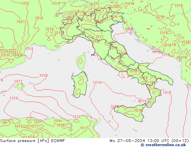 ciśnienie ECMWF pon. 27.05.2024 12 UTC