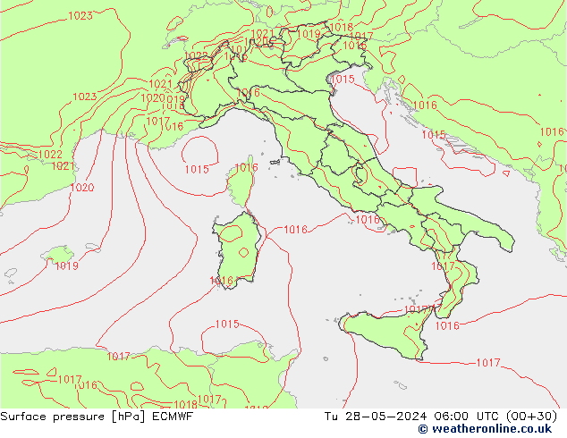 Luchtdruk (Grond) ECMWF di 28.05.2024 06 UTC