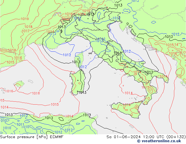 Yer basıncı ECMWF Cts 01.06.2024 12 UTC