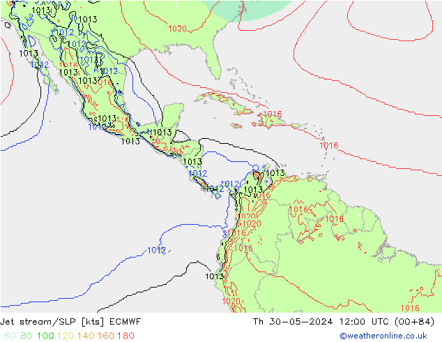 Corrente a getto ECMWF gio 30.05.2024 12 UTC