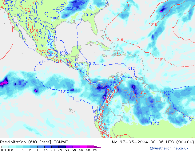 opad (6h) ECMWF pon. 27.05.2024 06 UTC