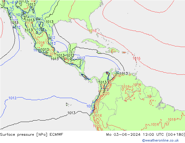 Luchtdruk (Grond) ECMWF ma 03.06.2024 12 UTC