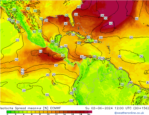 Isotachs Spread ECMWF  02.06.2024 12 UTC