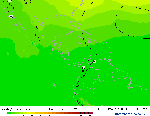 Yükseklik/Sıc. 925 hPa ECMWF Per 06.06.2024 12 UTC