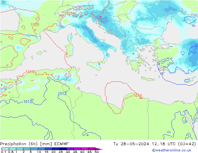 opad (6h) ECMWF wto. 28.05.2024 18 UTC