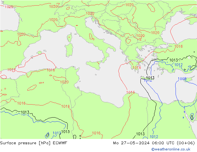 pression de l'air ECMWF lun 27.05.2024 06 UTC