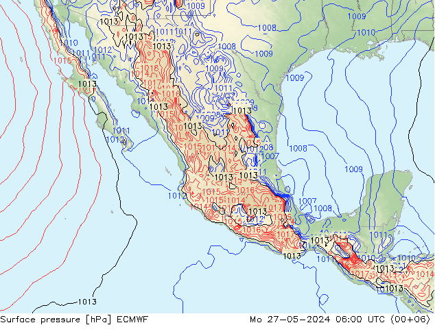 Surface pressure ECMWF Mo 27.05.2024 06 UTC