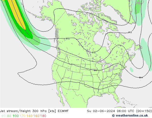 Corriente en chorro ECMWF dom 02.06.2024 06 UTC