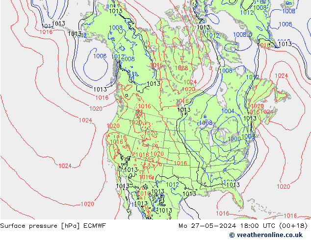 Bodendruck ECMWF Mo 27.05.2024 18 UTC