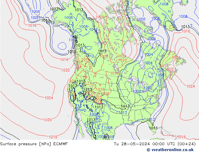 Surface pressure ECMWF Tu 28.05.2024 00 UTC