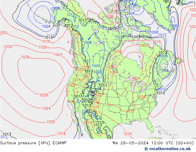 Yer basıncı ECMWF Çar 29.05.2024 12 UTC