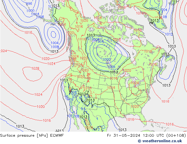 Yer basıncı ECMWF Cu 31.05.2024 12 UTC