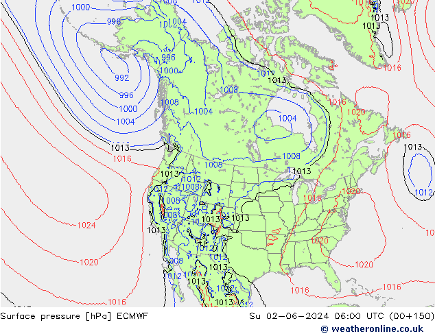 Surface pressure ECMWF Su 02.06.2024 06 UTC