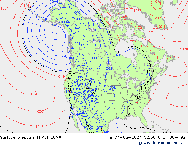 Luchtdruk (Grond) ECMWF di 04.06.2024 00 UTC