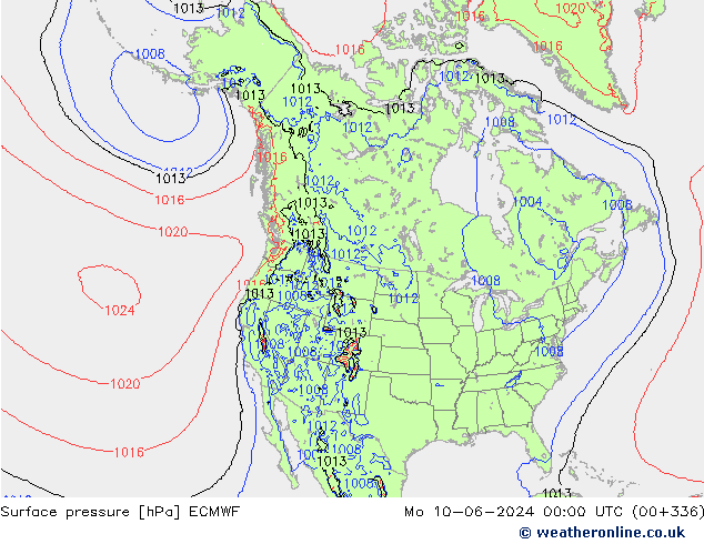 Surface pressure ECMWF Mo 10.06.2024 00 UTC