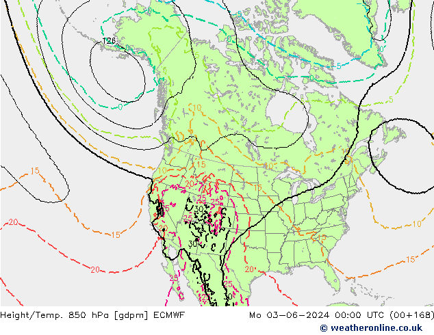 Hoogte/Temp. 850 hPa ECMWF ma 03.06.2024 00 UTC