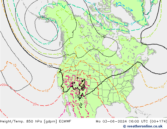 Géop./Temp. 850 hPa ECMWF lun 03.06.2024 06 UTC