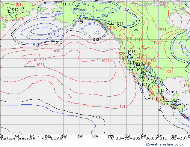 pressão do solo ECMWF Ter 28.05.2024 06 UTC