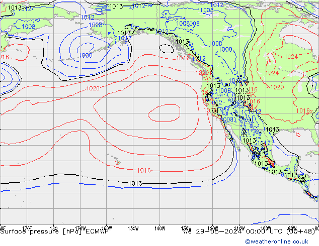 Surface pressure ECMWF We 29.05.2024 00 UTC