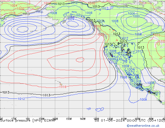 Luchtdruk (Grond) ECMWF za 01.06.2024 00 UTC