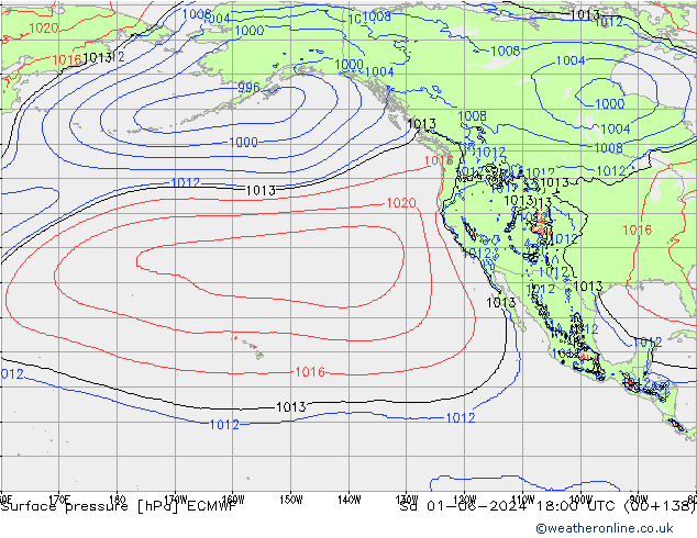 Luchtdruk (Grond) ECMWF za 01.06.2024 18 UTC