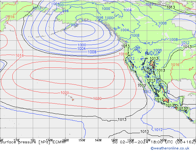 приземное давление ECMWF Вс 02.06.2024 18 UTC