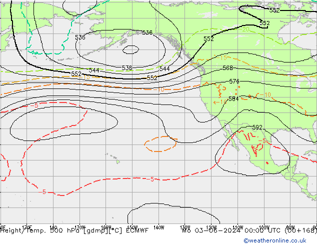 Height/Temp. 500 гПа ECMWF пн 03.06.2024 00 UTC