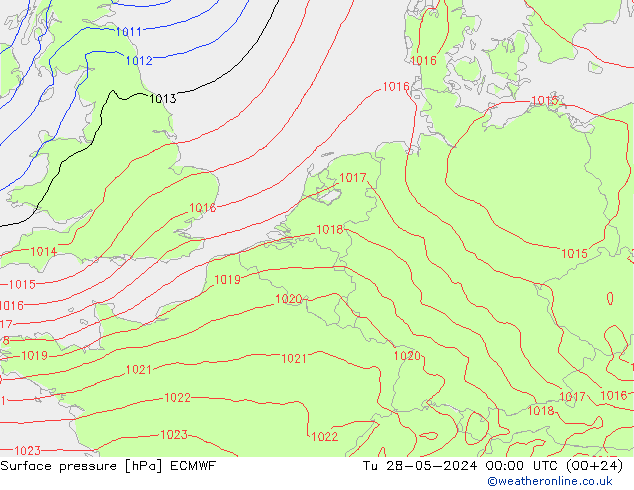 Luchtdruk (Grond) ECMWF di 28.05.2024 00 UTC