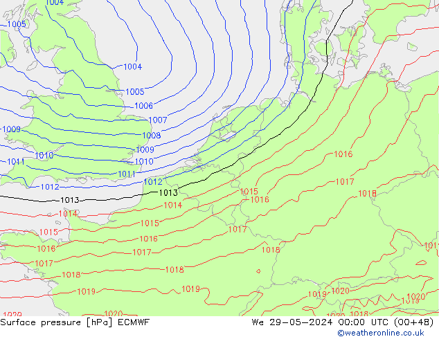 Yer basıncı ECMWF Çar 29.05.2024 00 UTC