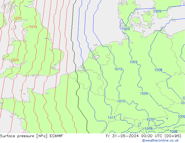 Atmosférický tlak ECMWF Pá 31.05.2024 00 UTC