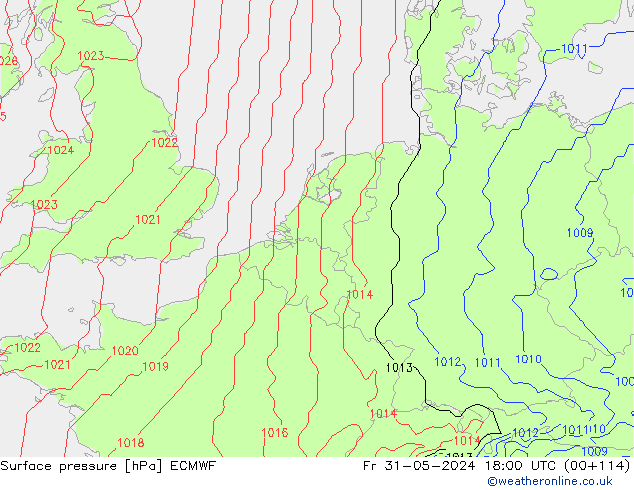 Pressione al suolo ECMWF ven 31.05.2024 18 UTC