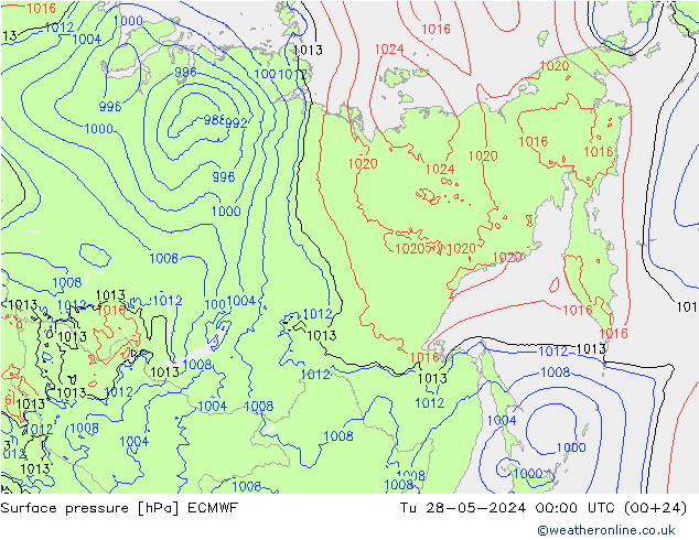 Yer basıncı ECMWF Sa 28.05.2024 00 UTC