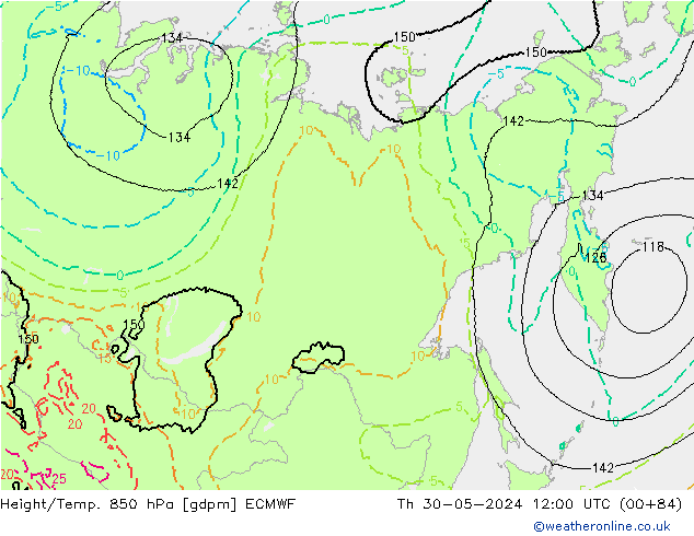 Géop./Temp. 850 hPa ECMWF jeu 30.05.2024 12 UTC