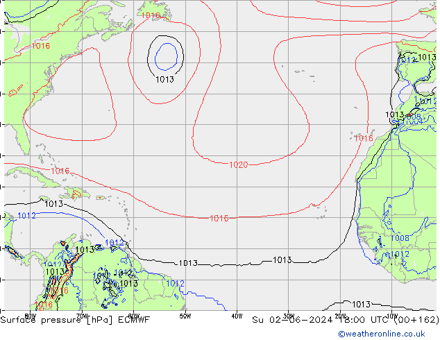 Yer basıncı ECMWF Paz 02.06.2024 18 UTC