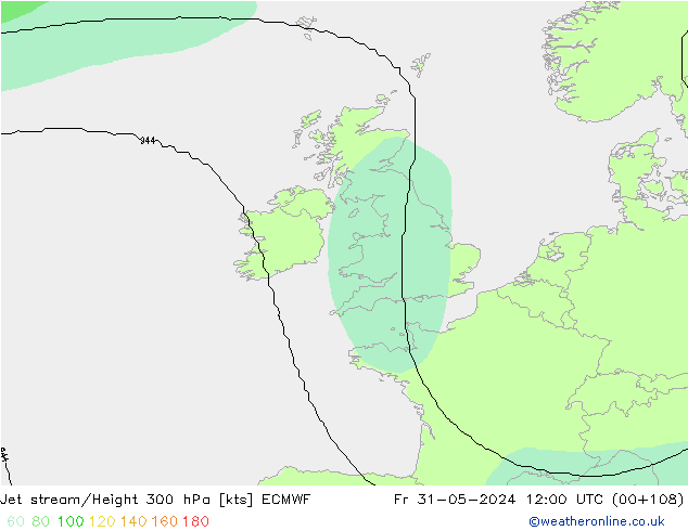 Prąd strumieniowy ECMWF pt. 31.05.2024 12 UTC