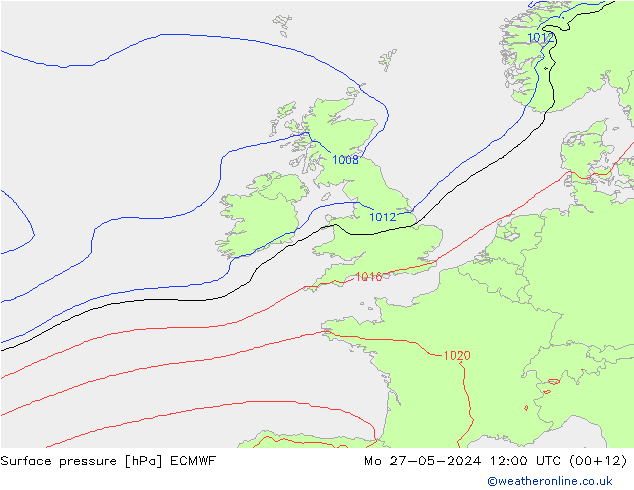 Luchtdruk (Grond) ECMWF ma 27.05.2024 12 UTC