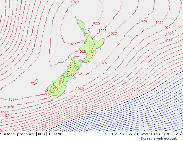 приземное давление ECMWF Вс 02.06.2024 06 UTC