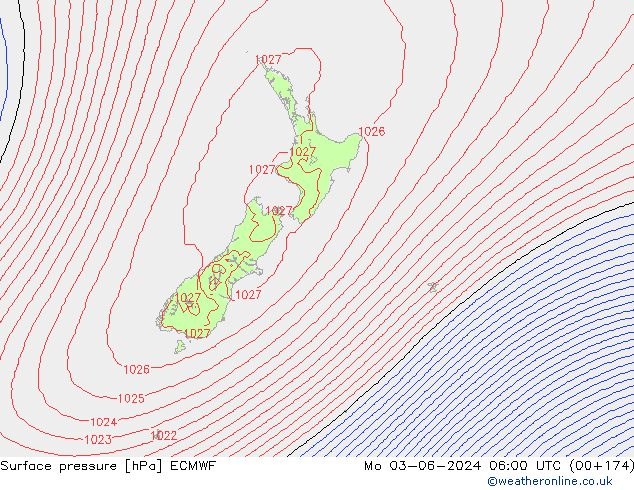 Pressione al suolo ECMWF lun 03.06.2024 06 UTC