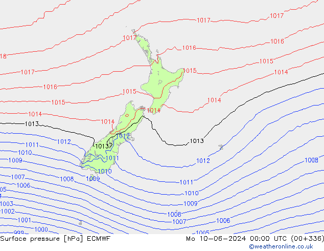 Yer basıncı ECMWF Pzt 10.06.2024 00 UTC