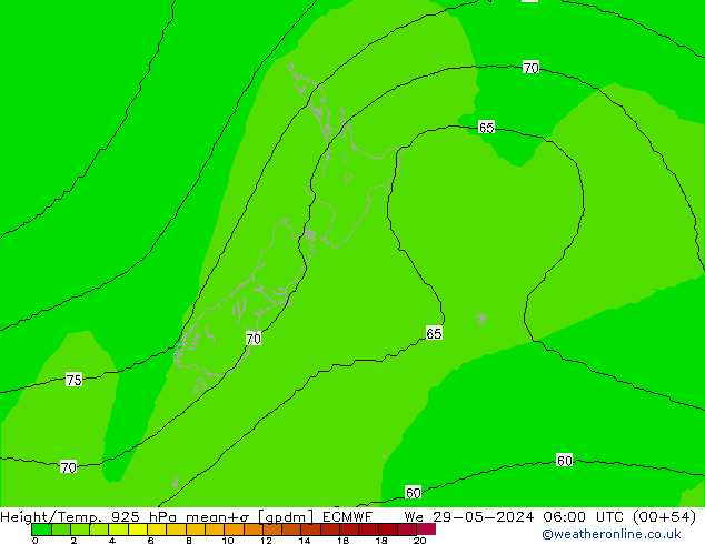 Height/Temp. 925 hPa ECMWF St 29.05.2024 06 UTC