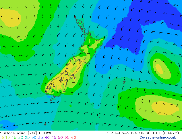 Rüzgar 10 m ECMWF Per 30.05.2024 00 UTC