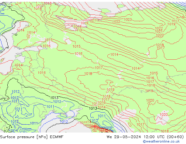 приземное давление ECMWF ср 29.05.2024 12 UTC